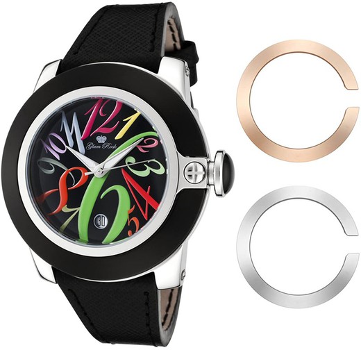 Reloj Glam Rock Mujer GR32018 Cuero Negro