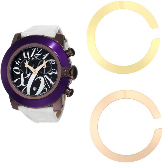 Reloj Glam Rock Mujer GR32112 Cuero Nacar