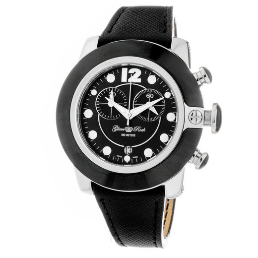 Reloj Glam Rock Mujer GR32118 Cuero Negro