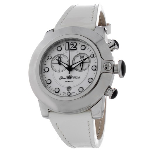 Reloj Glam Rock Mujer GR32153 Cuero Blanco