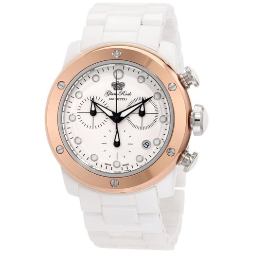 Reloj Glam Rock Mujer GR50102 Ceramico Blanco