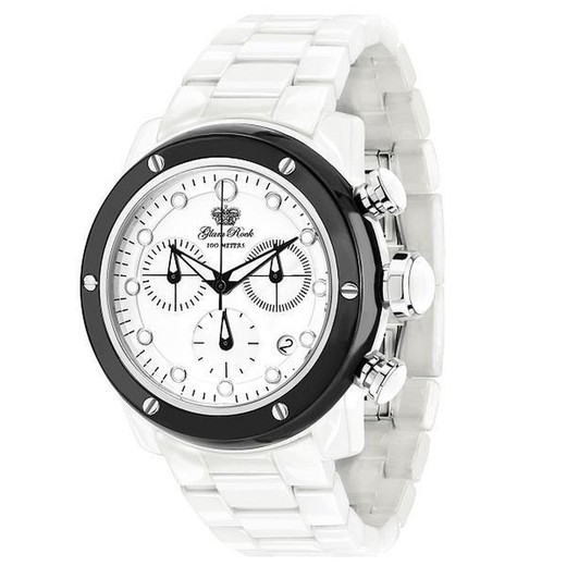 Reloj Glam Rock Mujer GR50103 Ceramico Blanco