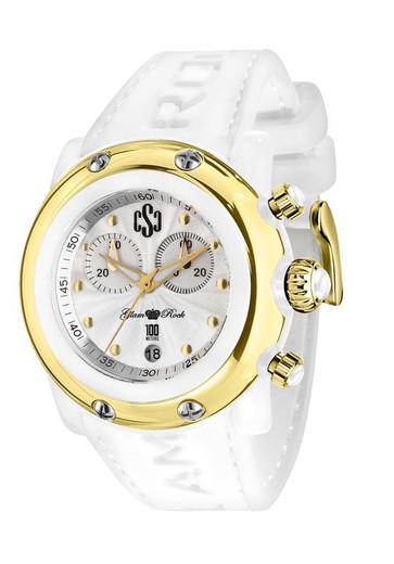 Reloj Glam Rock Mujer GR62108 Silicona Blanco