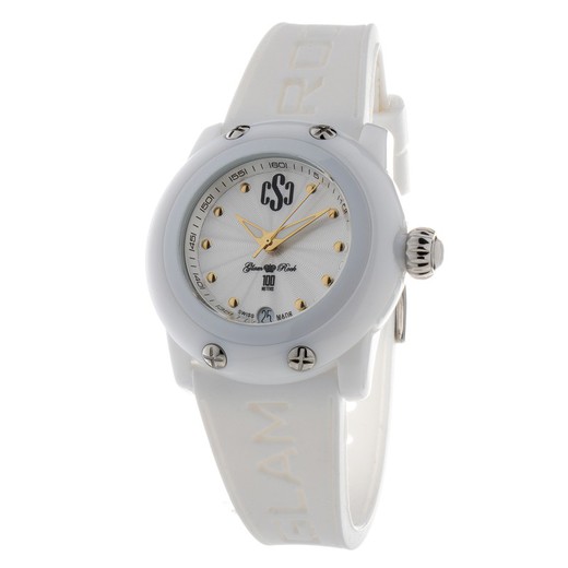 Reloj Glam Rock Mujer GR64005 Silicona Blanco