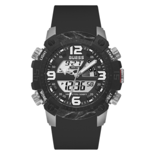 Ανδρικό ρολόι Guess GW0421G1 SLATE Sport Μαύρο