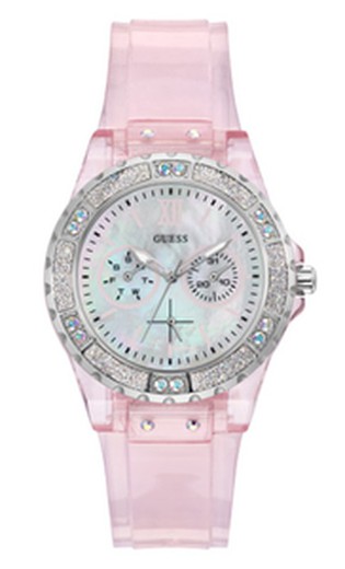 Relógio feminino Guess GW0041L2 esporte rosa transparente