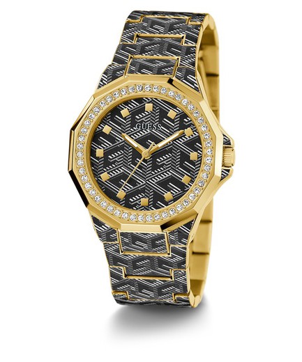 Guess Damenuhr GW0597L1 Schwarz Zweifarbig Golden