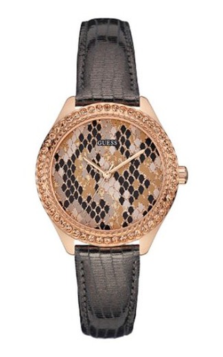 Guess Ladies Watch W0626L2 Couro Cinza