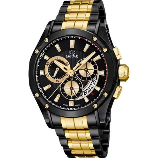 Reloj Jaguar Hombre J1038/1 Negro Bicolor Dorado Swiss Made