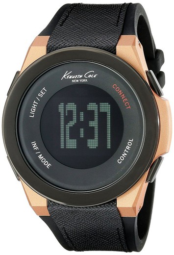 Reloj Kenneth Cole Hombre 10022939 Silicona Y Piel Negro