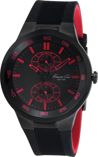 Reloj Kenneth Cole Hombre IKC8033 Caucho Negro