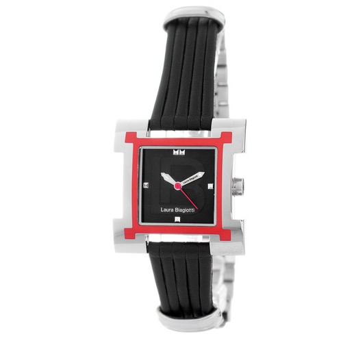 Reloj Laura Biagiotti Mujer LB0039L-01 Acero Bicolor Piel Negro Bicolor Plata