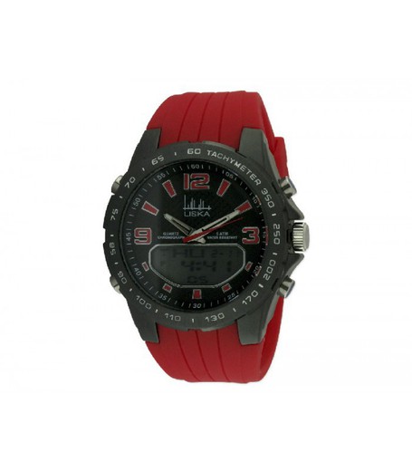 Reloj Liska Hombre LW1068-4 Sport Rojo Bicolor Negro Analógico Digital