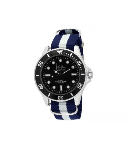 Reloj Liska Hombre LW1313 Nylon Azul Bicolor Blanco