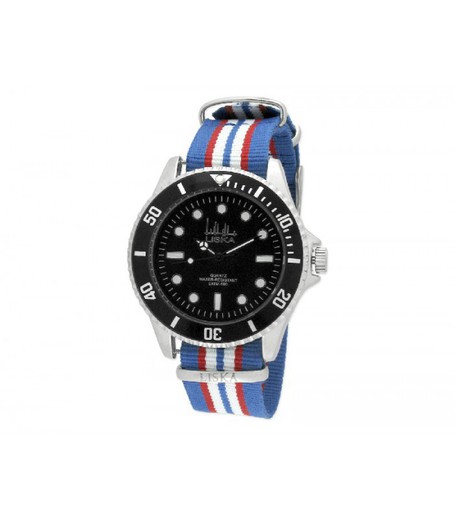 Reloj Liska Hombre LW1316 Nylon Azul Rojo Blanco