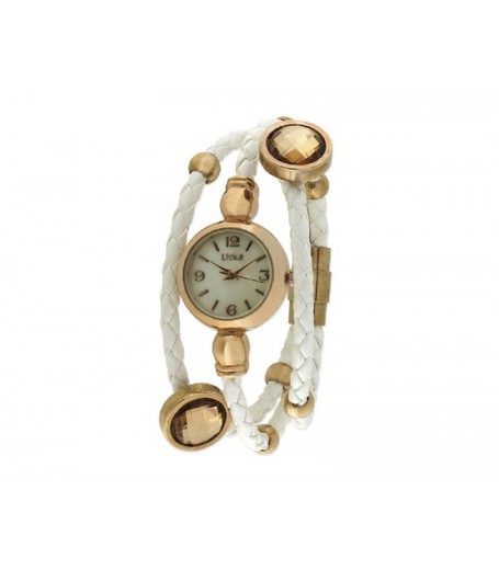 Reloj Liska Mujer LW117 Rosado Piel Blanca