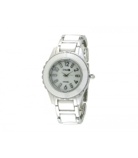 Reloj Liska Mujer LWC105-1 Acero Cerámica Blanca