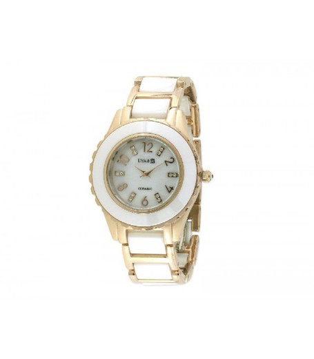 Reloj Liska Mujer LWC105-3 Dorado Cerámica Blanca