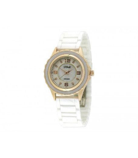 Reloj Liska Mujer LWC109-3 Dorado Cerámica Blanca