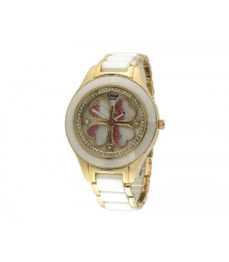 Reloj Liska Mujer LWC110-3 Dorado Cerámica Blanca