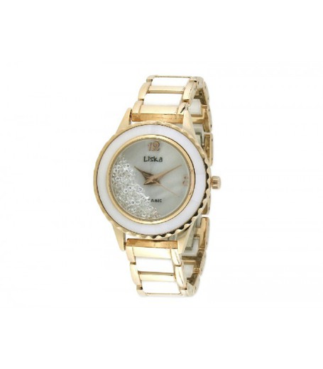 Reloj Liska Mujer LWC113-3 Dorado Cerámica Blanca