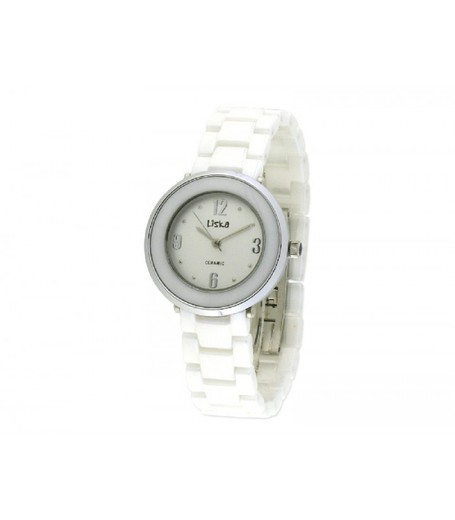 Reloj Liska Mujer  LWC114-1 Acero Cerámica Blanca