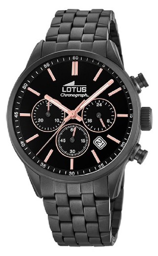 Relógio masculino Lotus 18668/2 em aço preto