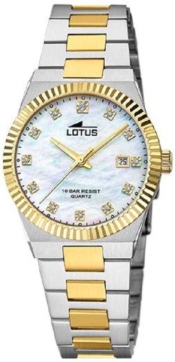 Relógio feminino Lotus 18839/1 bicolor prata dourado