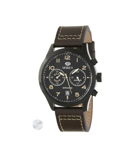 Marea herenhorloge B35316 / 1 bruin leer