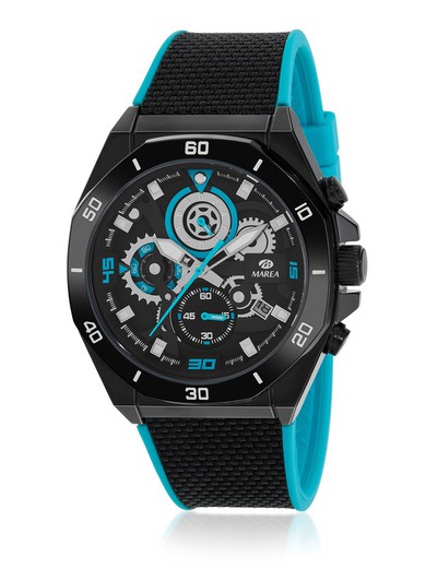 Reloj Marea Hombre B35359/5 Nylon Negro Bicolor Azul