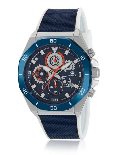 Reloj Marea Hombre B35359/6 Nylon Azul Bicolor Blanco