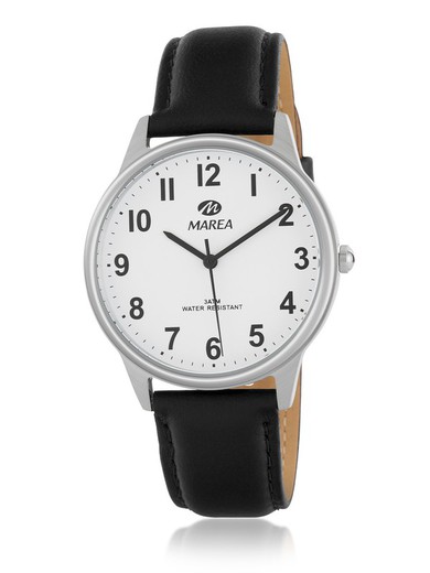 Marea Herenhorloge B36169/1 Zwart Leer