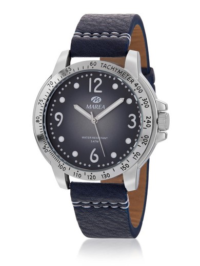 Marea Herenhorloge B41314/2 Blauw Leer