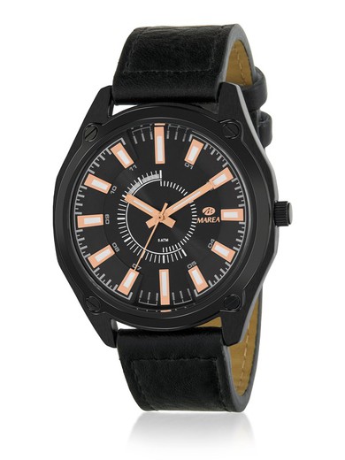 Marea Man Watch B41348/4 Black Leather