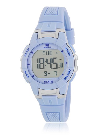 Marea Digital Kinderhorloge B25165/4 Sport Lichtblauw