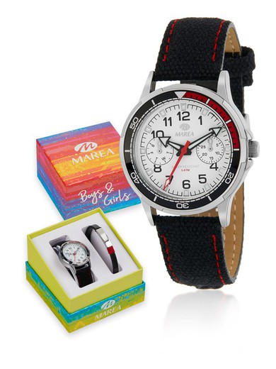 Reloj Marea Infantil Niño B41340/3 Piel Negro y Pulsera Piel y Acero