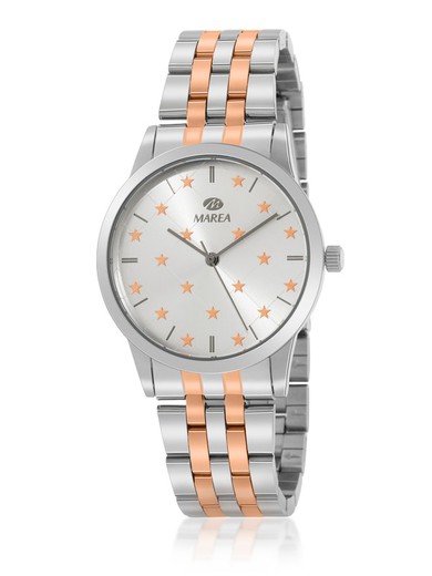 Γυναικείο ρολόι Marea B41300/7 Δίχρωμο Ροζ Ατσάλι