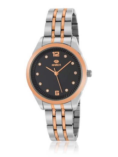 Γυναικείο ρολόι Marea B41310/3 Δίχρωμο Ασημί Ροζ
