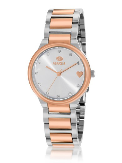 Zegarek Damski Marea B41325/3 Dwukolorowy Srebrny Różowy