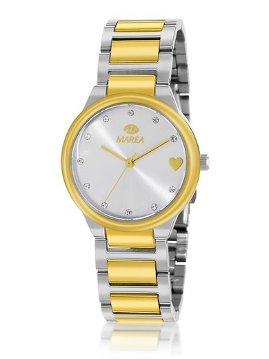 Γυναικείο ρολόι Marea B41325/4 Δίχρωμο Ασημί Χρυσό