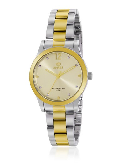 Relógio feminino Marea B41331/4 bicolor prata ouro