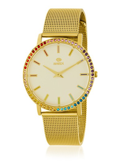 Relógio feminino Marea B41351/3 tapete dourado
