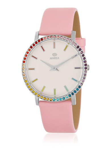 Γυναικείο ρολόι Marea B41352/3 Ροζ Δερμάτινο
