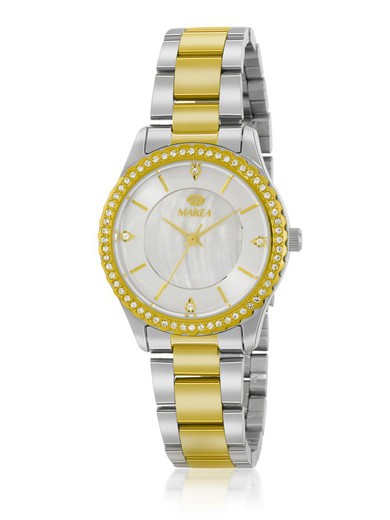 Relógio feminino Marea B54207/3 bicolor prata ouro