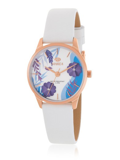 Relógio feminino Marea B54210/2 couro branco