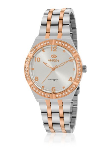 Γυναικείο ρολόι Marea B54228/3 Δίχρωμο Ασημί Ροζ