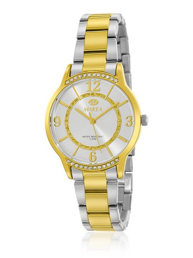 Relógio feminino Marea B54230/3 bicolor dourado