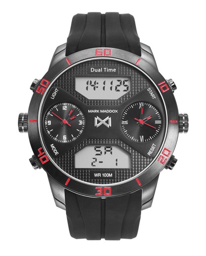 Relógio masculino Mark Maddox HC1007-50 esporte preto