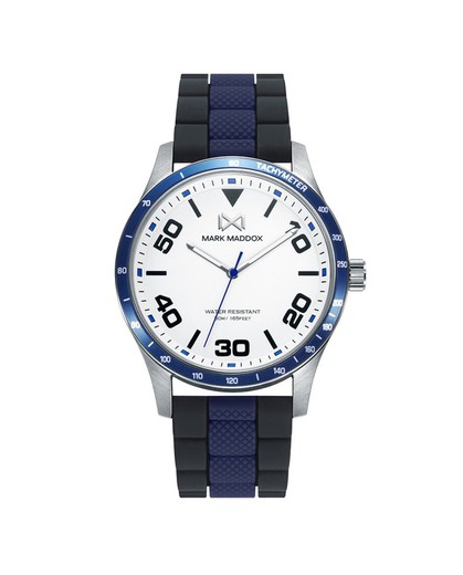 Relógio masculino Mark Maddox HC7135-04 esporte azul cinza
