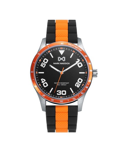 Relógio masculino Mark Maddox HC7135-54 esporte laranja preto